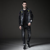 Cotton Solid Men's Denim Trucker Jacket Mens Spring Autumn Casual Slim Fit Bomber Jackets Men Jean Coat Mens Outwear Male Cowboy Fall Winter