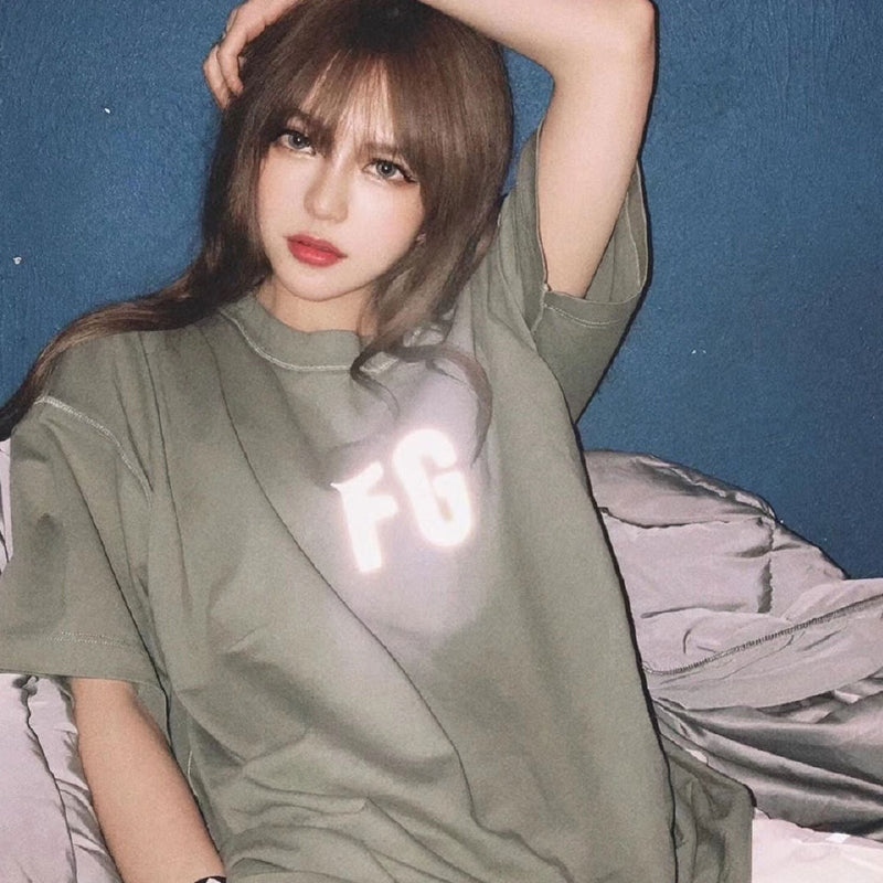 Fog T Shirt FG Letter Short Sleeve High Street Men and Women Tshirt Plus Size Retro Sports Fear Of God essential