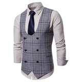 Tuxedo Vests Men Suit Vest Men's Casual Plaid Business Vest