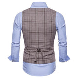 Tuxedo Vests Men Suit Vest Men's Casual Plaid Business Vest