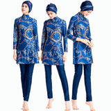 Burkini Muslim Swimwear Printed Three-Piece Set Swimsuit Conservative Beach Swimsuit