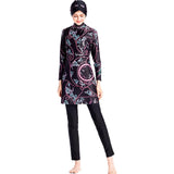 Burkini Muslim Swimwear Printed Three-Piece Set Swimsuit Conservative Beach Swimsuit