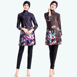 Burkini Muslim Swimwear Printed Swimsuit Conservative Three-Piece Suit