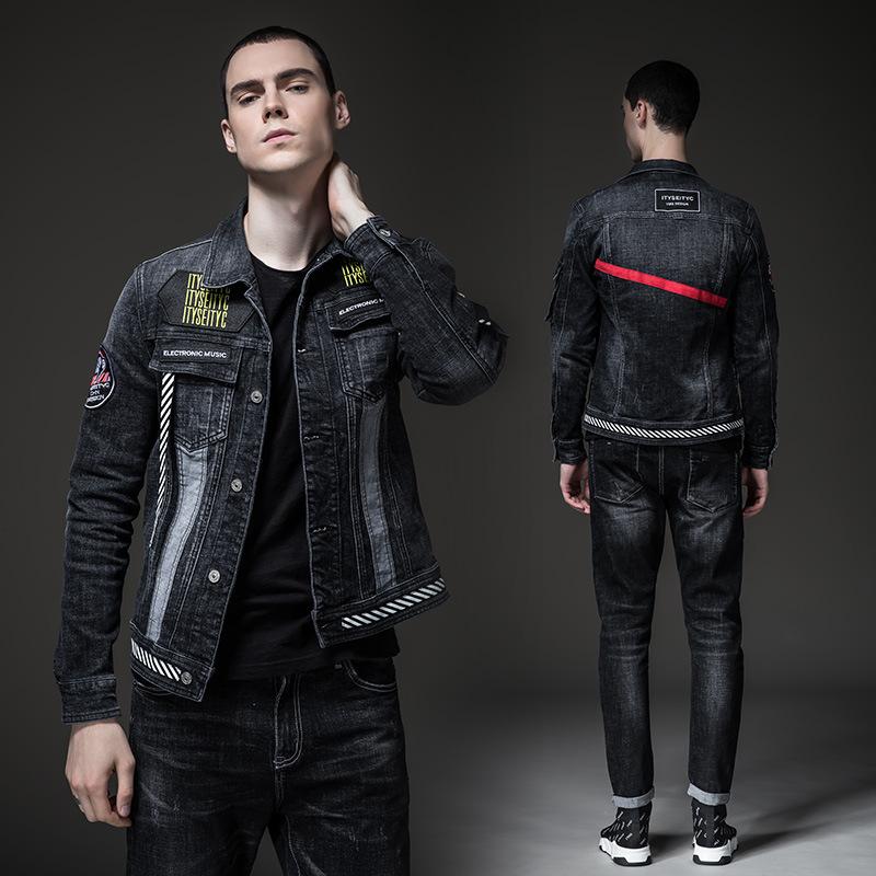 Cotton Solid Men's Denim Trucker Jacket Mens Spring Autumn Casual Slim Fit Bomber Jackets Men Jean Coat Mens Outwear Male Cowboy Slim