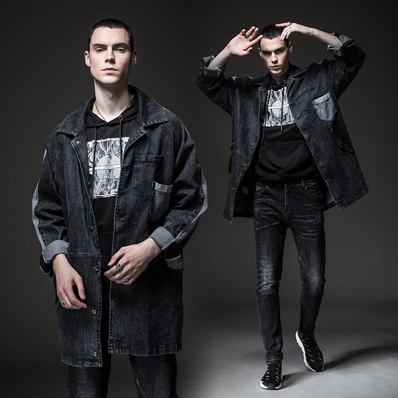 Cotton Solid Men's Denim Trucker Jacket Mens Spring Autumn Casual Slim Fit Bomber Jackets Denim Windbreaker