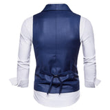 Tuxedo Vests Men Suit Vest Men's Casual Solid Color Double Breasted Vest Autumn