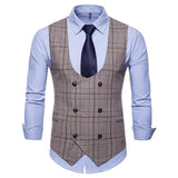 Tuxedo Vests Men Suit Vest Men's Casual Plaid Business Vest