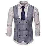 Tuxedo Vests Men Suit Vest Men's Casual Plaid Business Vest