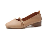 Nude Chunky Heel Mary Jane Shoes
