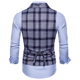Tuxedo Vests Men Suit Vest Men's Vest Plaid Double Breasted Vest