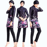 Burkini Muslim Swimwear Printed Swimsuit Conservative Three-Piece Suit