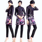Burkini Muslim Swimwear Printed Swimsuit Conservative Three-Piece Suit