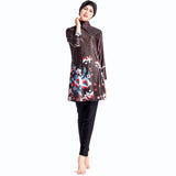 Burkini Muslim Swimwear Printed Swimsuit Conservative Three-Piece Suit