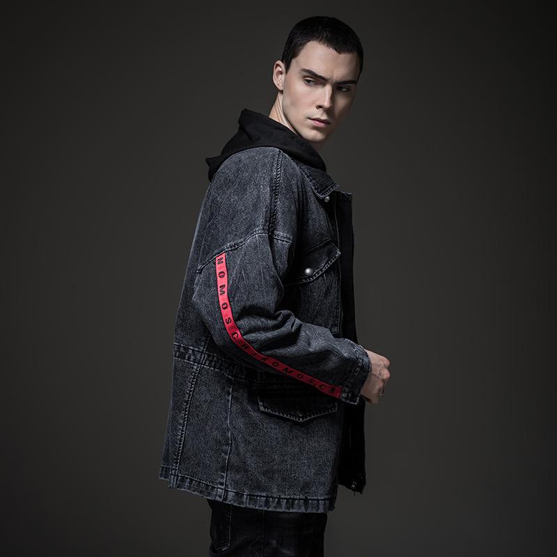 Cotton Solid Men'S Denim Trucker Jacket Mens Spring Autumn Casual Slim Fit Bomber Jackets Men Jean Coat Mens Outwear Male Cowboy Denim Jacket