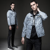 Cotton Solid Men's Denim Trucker Jacket Mens Spring Autumn Casual Slim Fit Bomber Jackets Men Jean Coat Mens Outwear Male Cowboy Clothes