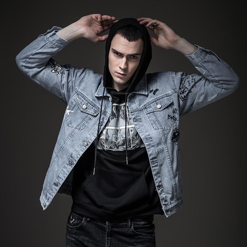 Cotton Solid Men's Denim Trucker Jacket Mens Spring Autumn Casual Slim Fit Bomber Jackets Men Jean Coat Mens Outwear Male Cowboy Autumn