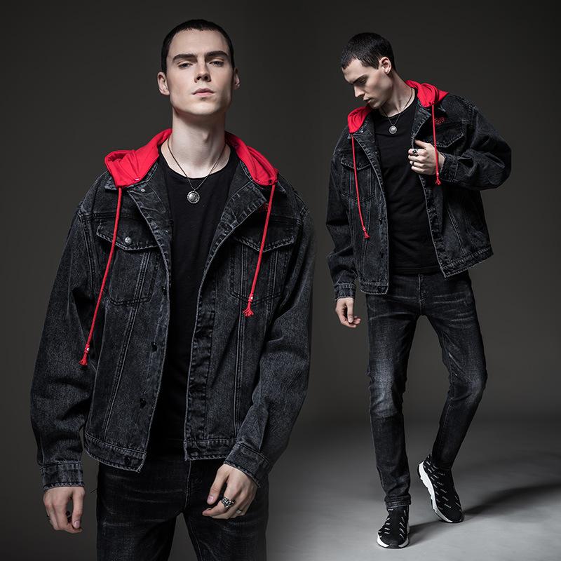 Cotton Solid Men's Denim Trucker Jacket Mens Spring Autumn Casual Slim Fit Bomber Jackets Men Jean Coat Mens Outwear Male Cowboy Jacket Jeans