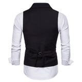 Tuxedo Vests Men Suit Vest Men's Casual Solid Color Double Breasted Vest Autumn