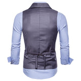 Tuxedo Vests Men Suit Vest Men's Casual Solid Color Double Breasted Vest Autumn