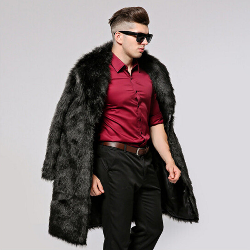 Beaver Coat Men Fall Winter Men Coat plus Size Casual Trench Coat