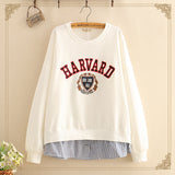 Harvard Sweatshirt Autumn Long Sleeve T-shirt for Women