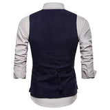 Tuxedo Vests Men Suit Vest Men's Corduroy Single-Breasted Vest Men's Suit Vest