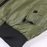 Men Fit Bomber Jacket Windbreaker Moto Street Coat Men's Casual Solid Color Stand Collar Flight Jacket