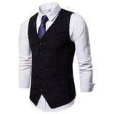 Tuxedo Vests Men Suit Vest Men's Corduroy Single-Breasted Vest Men's Suit Vest