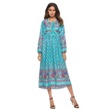 Beth Dutton Bohemian Dress Winter Autumn Midi Dresses Tassel Irregular Pattern Print Sexy Dress