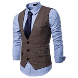 Mens Dress Vests Men's Vest Casual Jacket Business Waistcoat Men's Suit Vest Casual and Comfortable
