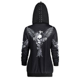 Skull Hoodie Spring and Autumn Print Hooded Long Sleeve Sweater Skull Coat