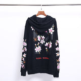 Off White Zipper Hoodie Off Peach Blossom Arrow Printed Hoodie Ow