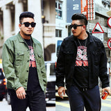 Cotton Solid Men's Denim Trucker Jacket Mens Spring Autumn Casual Slim Fit Bomber Jackets Men Jean Coat Men