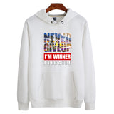 Slogan Graphic Hoodie Cotton Hooded Elastic Print