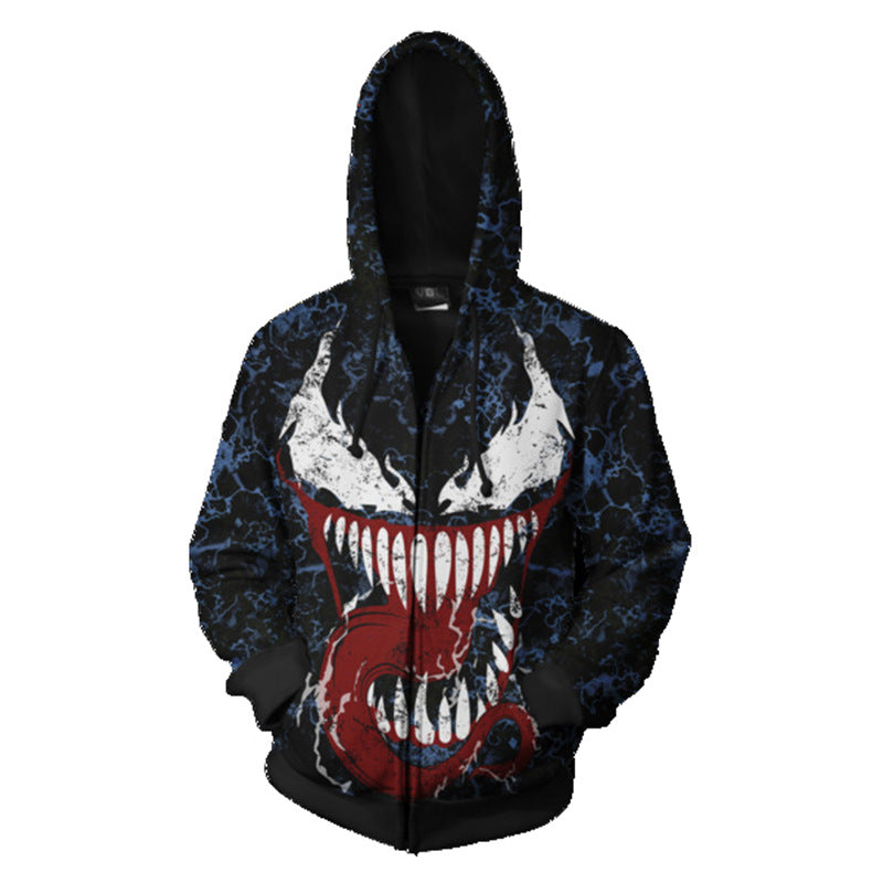 Spider Man Hoodie 3D Printed Full-Zip Cardigan Hooded