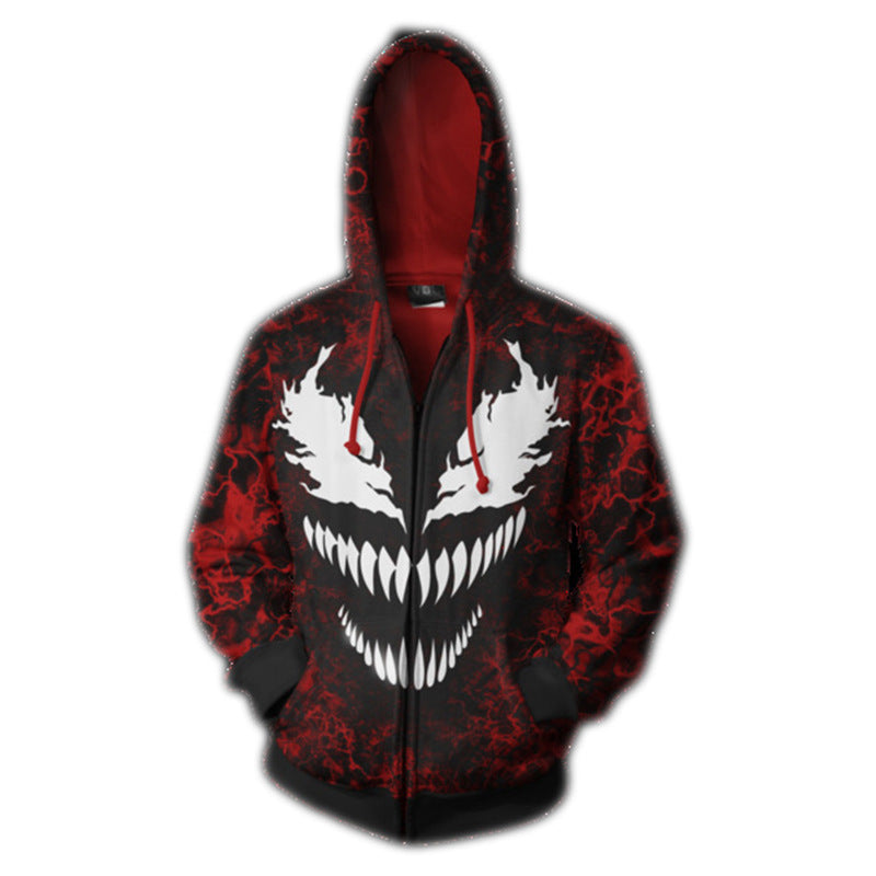 Spider Man Hoodie 3D Printed Full-Zip Cardigan Hooded