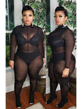 Women Plus Size Jumpsuits Sexy Black Jumpsuit