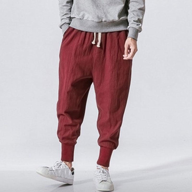 Linen Pants Straight Leg Pants Drawstring Lightweight Elastic Beach Pants Spring and Summer Retro Pants Linen Casual Pants