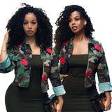Nina Parker Camo Jacket Camouflage Element Shirt Jacket for Women