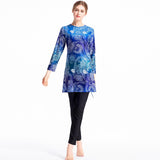 Burkini Muslim Swimwear Printed Swimsuit Sports Conservative Swimsuit