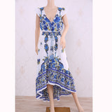 Beth Dutton Bohemian Dress Summer Spring Midi Dresses Palace Vintage Printed Dress
