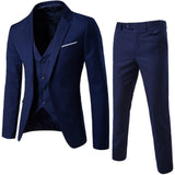Seersucker Suit Slim Fit Men's Plaid Three-Piece Suit