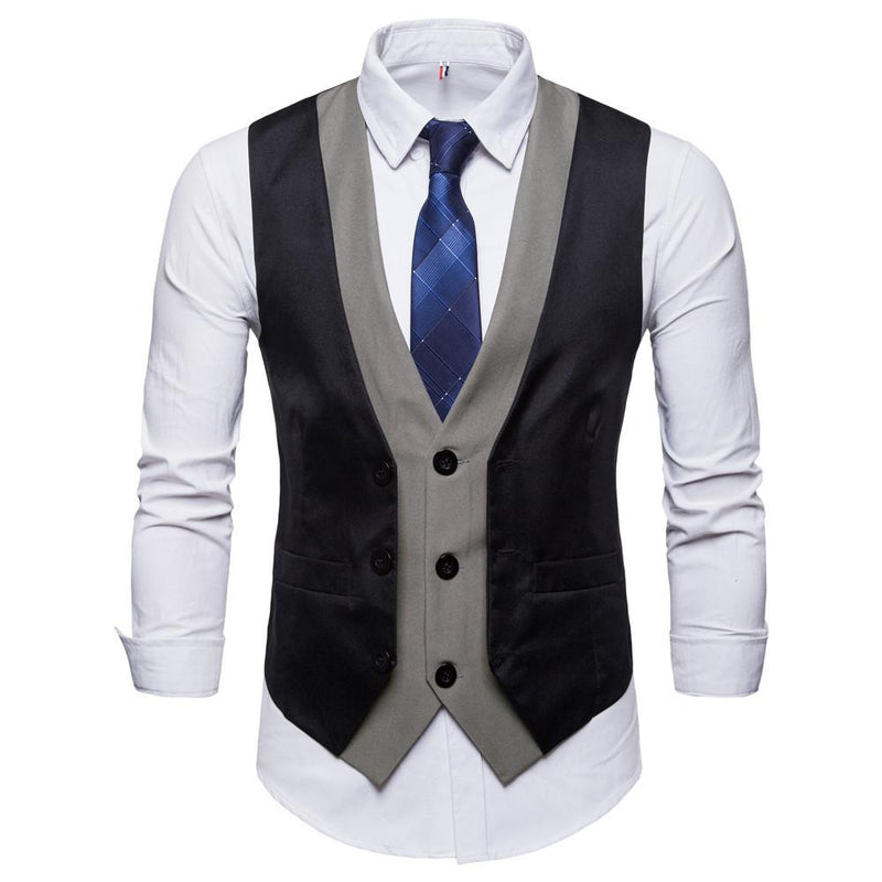 Men's Dress Vests Men's Vest Casual Jacket Business Waistcoat Men's V-neck Suit Vest