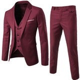 Seersucker Suit Men's Three-Piece Suit