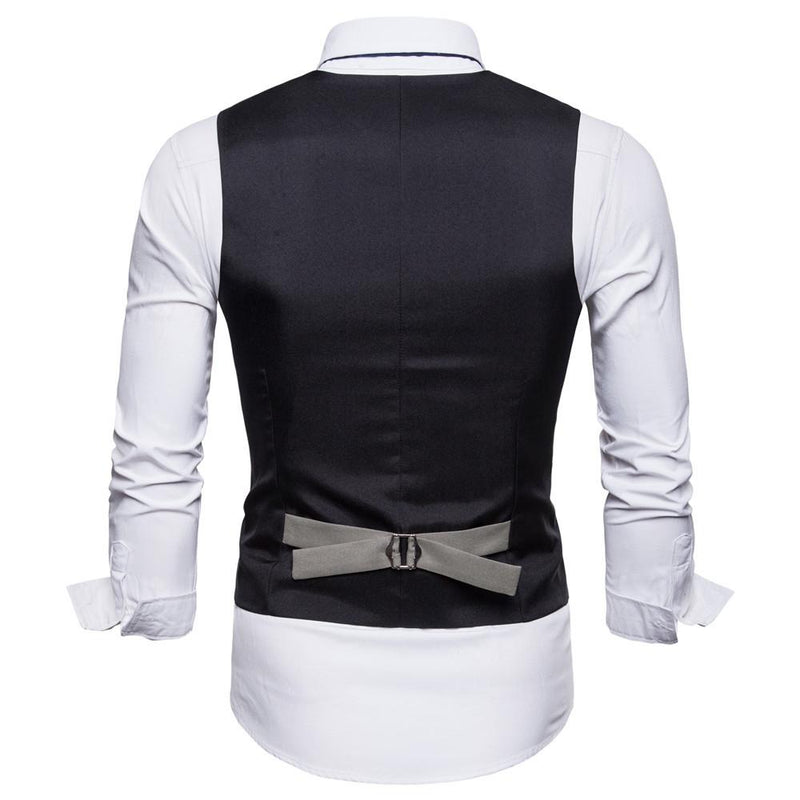 Men's Dress Vests Men's Vest Casual Jacket Business Waistcoat Men's V-neck Suit Vest