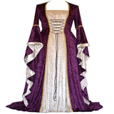 Vintage Empire Waist Dress Vintage Medieval Long Women's Dress with Bell Sleeves