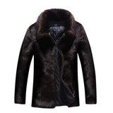 Beaver Coat Men Autumn and Winter Faux Mink Coat Hooded Men