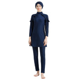 Burkini Swimwear Muslim Fashion Outfits Plus Size Long Sleeve Trousers Black Slimming Women's Swimwear