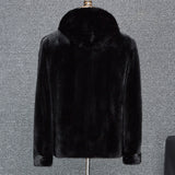Beaver Coat Men Marten Overcoats Men's Hooded Mosaic Coat
