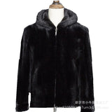 Beaver Coat Men Marten Overcoats Men's Hooded Mosaic Coat